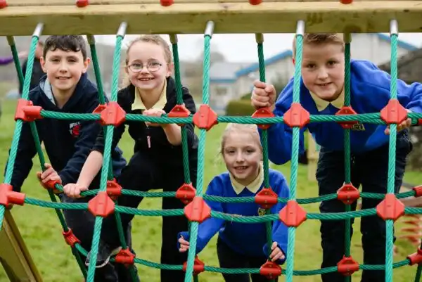 Image of high quality playground equipment being installed on a new playground