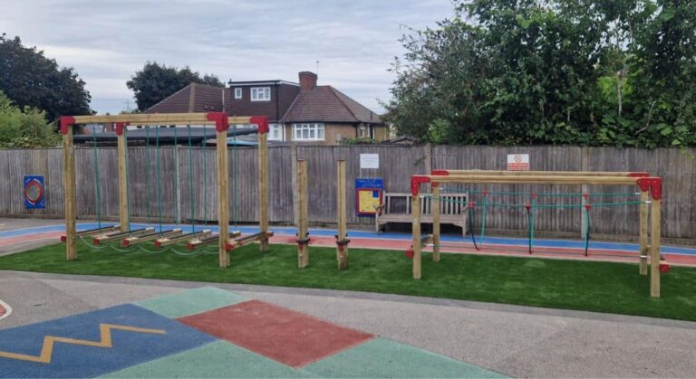 Timber trim trail playground equipment