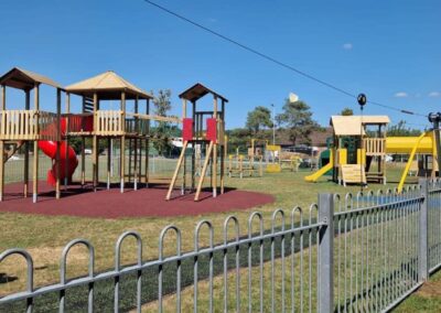 Jigsaw tower, mantis zipwire and sherwood ramp and ladder playground equipment