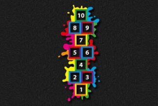 Splash Hopscotch Outline (3.2m x 1.2m) Thermoplastic Playground Marking