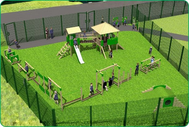 Design render of playground layout at Prospect House School