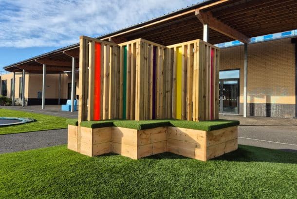 Alpraham &Amp; Calveley Community Council | Tarporley, Cheshire Local Residents From Alpraham Playing On A Triple Swing Frame Made Of Round Timbers, Which Includes A Flat Swing, A Cradle Swing, And A Basket Swing