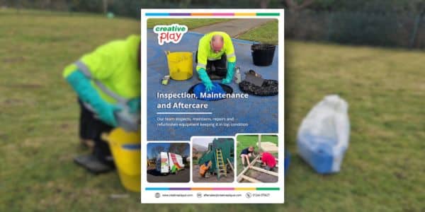 This image shows the image of Creative Play's Inspection, Maintenance and Aftercare brochure