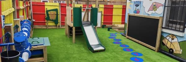 This image is of the playground at Cribs Day Nursery