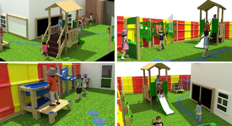 This image shows the the 3D design image of the Cribs Day Nursery in London by Creative Play