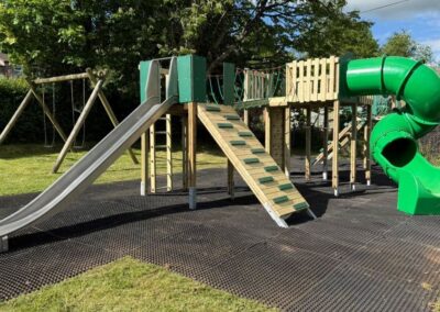 This image shows the new playground tower at Uffculme Parish Council, in Tiverton