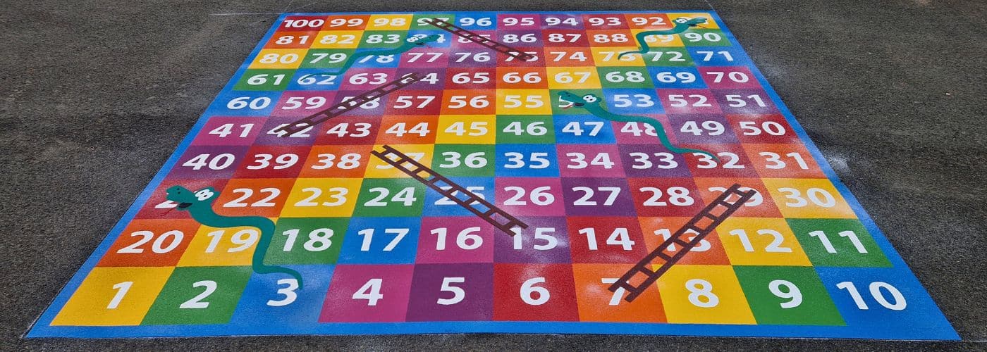 Thermal playground markings of colourful number graph