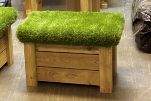 Bench With Artificial Grass Top (set of 3)
