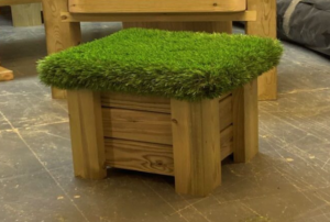 Stool With Artificial Grass Top (set of 3)