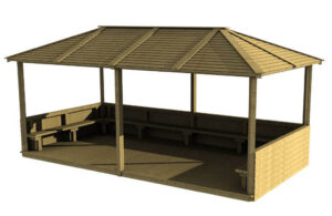 Hipped Roof Shelter - Complete (6m x 3m)