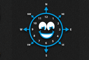 Smiley Face Compass Clock (3m Diameter)