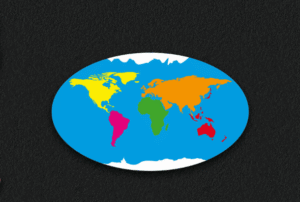 World Map Oval