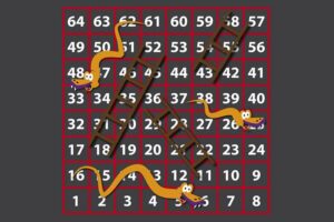 1-64 Snakes and Ladders [Outline]