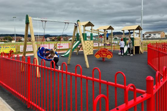 This image shows the playground at Rhyl Rugby Club