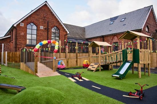 This image shows a private day nursery play area