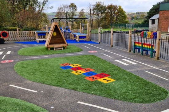 New Website Imagery - 2026 - New Website Imagery Playground Design Resource (3) This image shows a playground area with artificial grass and free standing equipment