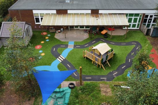 This image shows Westfield Community Primary School from drone footage