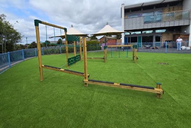 Adventure Trail 6 U-Shaped This Image Shows An Adventure Trail 6 U-Shaped On Artificial Grass Safety Surfacing
