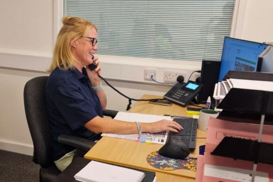 This image shows Lyndsey a member of our aftersales team dealing with enquiries over the phone