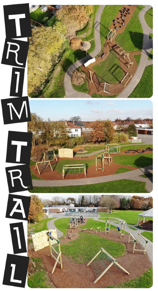 Collage of Playground Trim Trails
