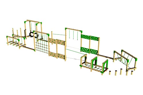Render of an adventure trail with green panels