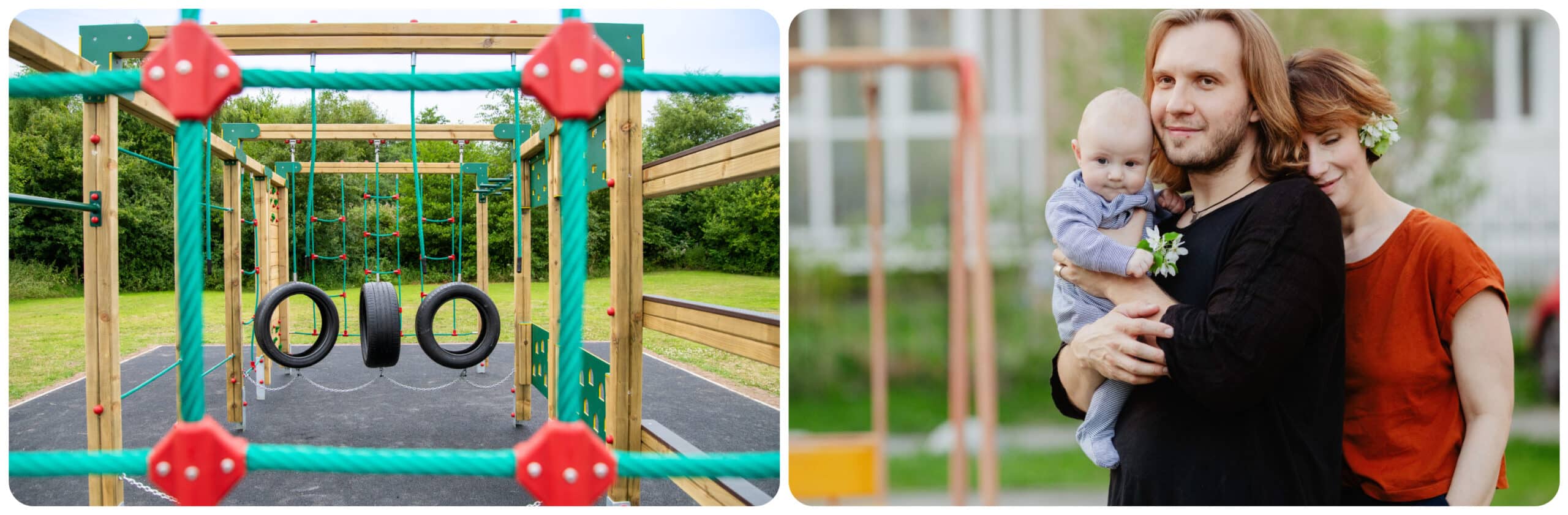 Climbing frame / family hugging