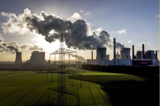 This image shows emissions coming out of a factory in the uk