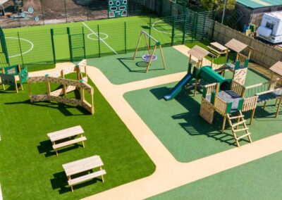 This image shows the finished playground at Moss Bank School in Blackpool