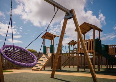 This image shows the finished playground at Moss Bank School in Blackpool