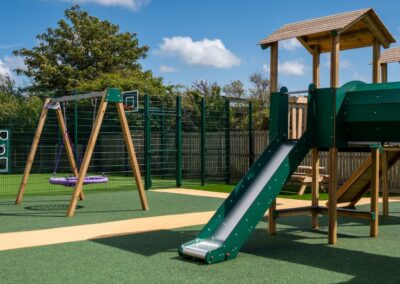 This image shows the finished playground at Moss Bank School in Blackpool