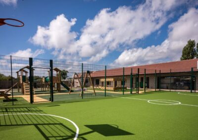 This image shows the multi use games area at Moss Bank School in blackpool