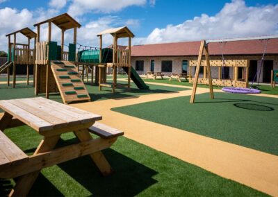 This image shows the finished playground at Moss Bank School in Blackpool