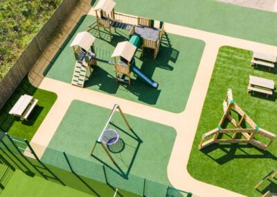 This image shows the finished playground at Moss Bank School in Blackpool