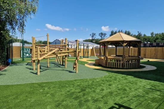 This image shows the finished playground project at Lake House School in Bolton Manchester