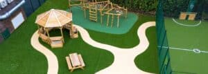 This image shows drone footage stills of lake house school in Bolton Lancashire