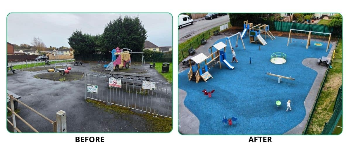 This image shows the transformation of Ammanford parish council