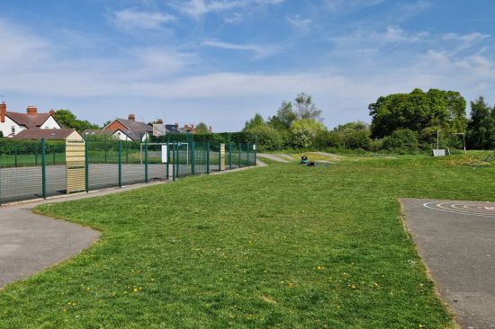 This image shows the site at Saughall PC before the playground project took place