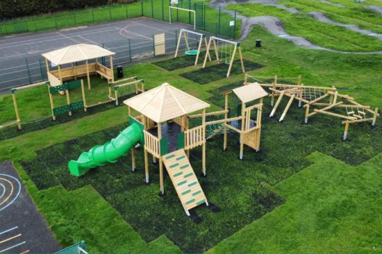 This image shows the completed playground project at Saughall parish council