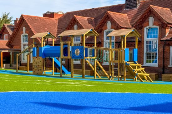 This image shows the playground at South Harringay School (Junior Site) after the playground transformation done by Creative Play