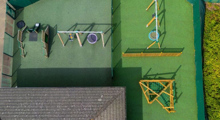 This image shows an ariel shot of phase two of the playground